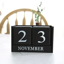 Bloc de calendrier Vintage en bois organiseur de bureau x 9.5x5CM, planificateur de table Permanent, bricolage d'agenda, 4.3 