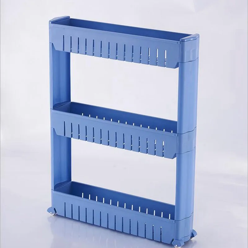 

Gap Storage Shelf For Kitchen Storage Skating Movable Plastic Bathroom Shelf Save Space 3 layers High Quality