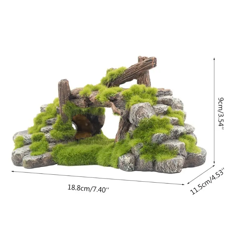 Аквариум мох мостик рыба спрятать пещера Rockery декор для аквариума орнамент