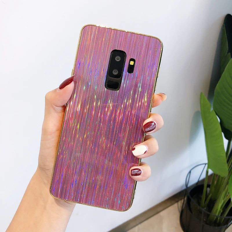 Блестящий чехол для samsung Galaxy S8 S9 S10 Примечание 10 плюс 9 8 A10 A20 A30 A50 A70 A6 A8 A7 A9 J4 J6 плюс Красочная обложка