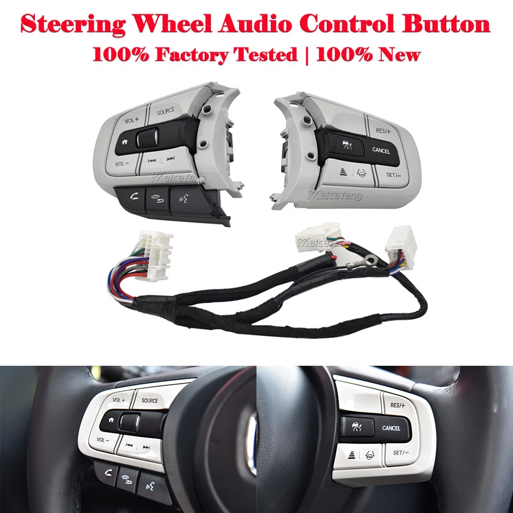 

Car Accessories Steering Wheel Buttons Cruise Control Volume Switch LED White Backlight For Honda JAZZ LIFE FIT 2020 2021-
