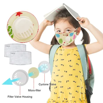 

Children Mask Breathable Printed Valve Haze Pollution Anti-Radiation Filter Dustproof Mask Mouth-muffle Mascarillas Respirator