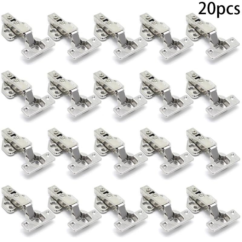 

20pcs Self Closing Slow Shut Clip On Hinges Fixing Screws Home Kitchen Cabinet Wardrobe Door Woodworking Furniture Hinges
