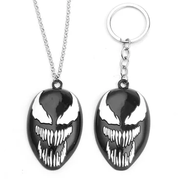 keychain for venom Keyring Eddie Brock Dark Black Spider Metal Alloy Pendants Cosplay