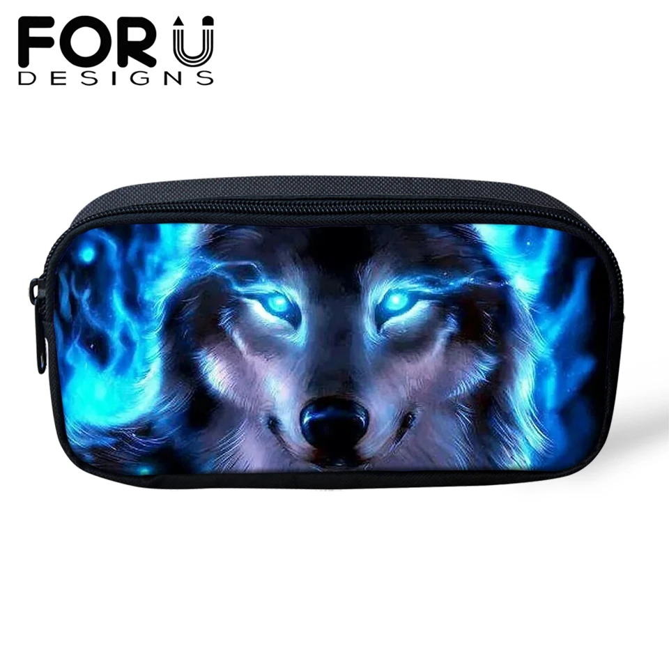 FORUDESIGNS/Чехол-карандаш с принтом волка для мальчиков, сумка-карандаш, детский подарок, школьный чехол на заказ, косметический чехол s Escolar Lapices