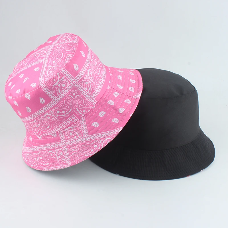 liqun Fashion Vintage Bandana Bucket Hats Reversible Bob Chapeau Femme Hip Hop Caps Gorro Men Fisherman Hat 
