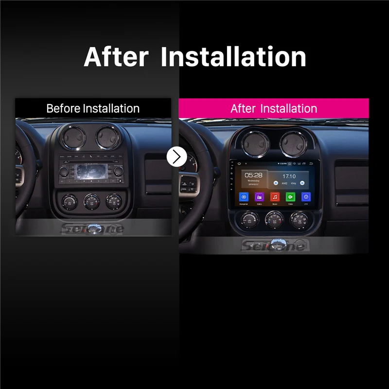 Top Seicane Android 9.0 10.1 inch HD 1024*600 for 2014 2015 Jeep Compass Car Radio Bluetooth GPS Navigation Player with 4G WIFI 5