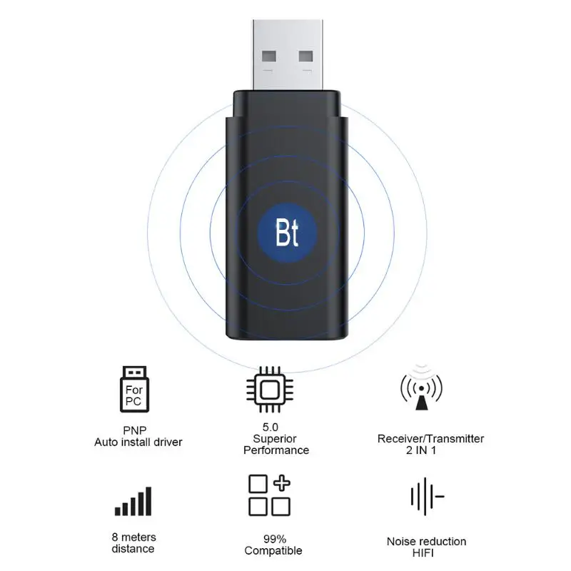 Высококачественный Bluetooth 5,0 передатчик беспроводной приемник USB 3,5 мм Аудио Динамик адаптер ключ Бытовая и офисная техника