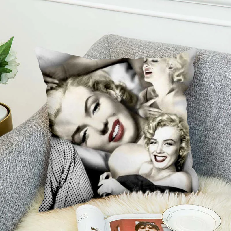 Marilyn Monroe Pillow Case Polyester Decorative Pillowcases Throw Pillow Cover style-8
