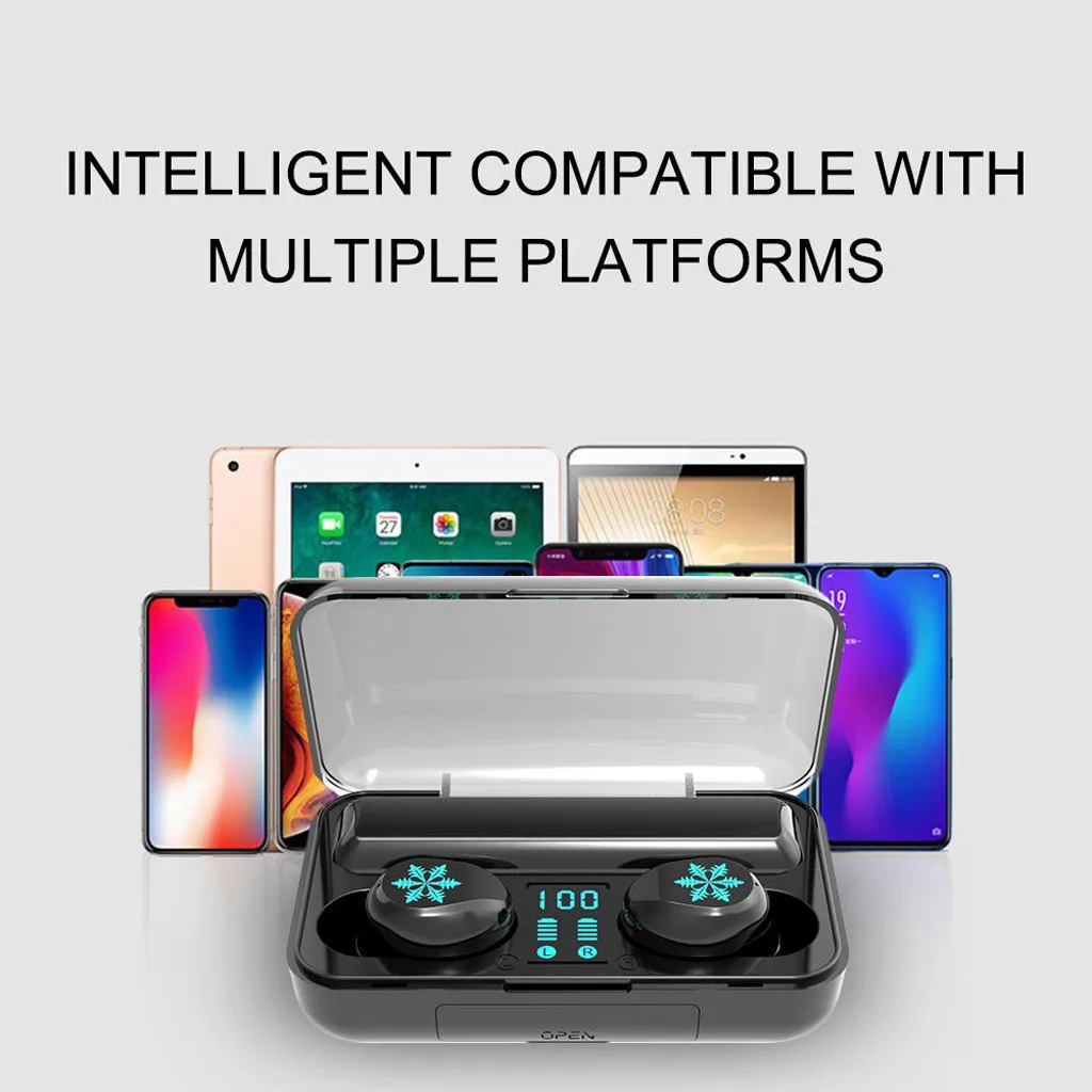 Bluetooth 5.0 Headset TWS Wireless Earphones Mini Earbuds Stereo 2019 Phones HD Call Running Earphone #30