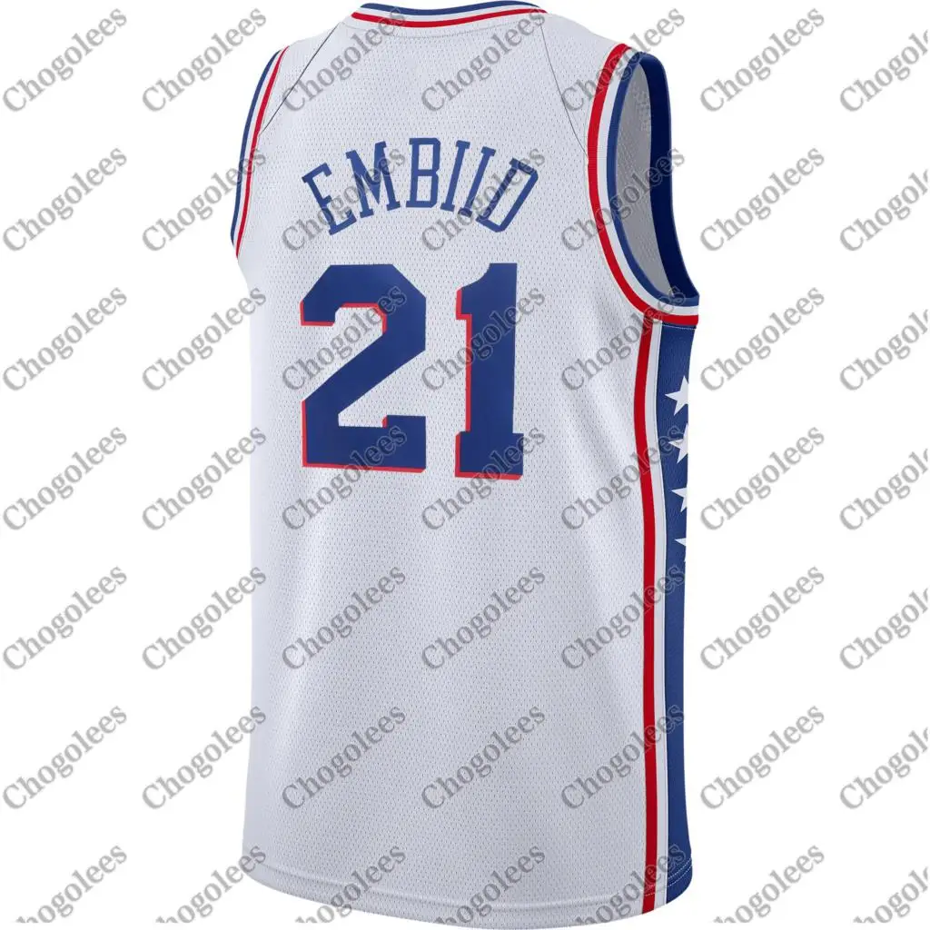 Мужские баскетбольные майки Джерси Joel Embiid Филадельфия Swingman белая Ассоциация
