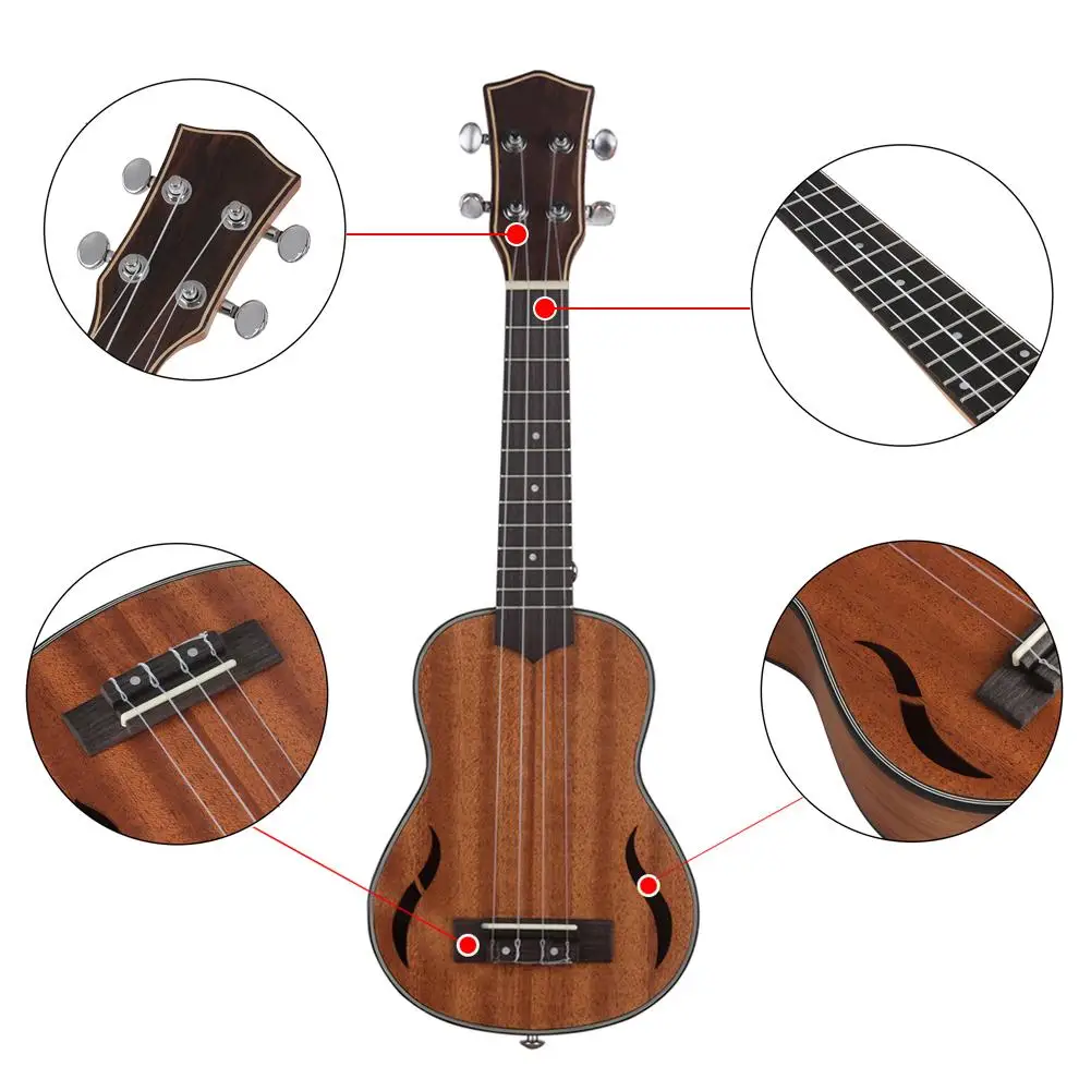 Тенор укулеле 26 дюймов ореховое дерево 18 Лада Акустическая гитара Ukelele красное дерево гриф шеи Гавайи 4 струнные гитары инструмент