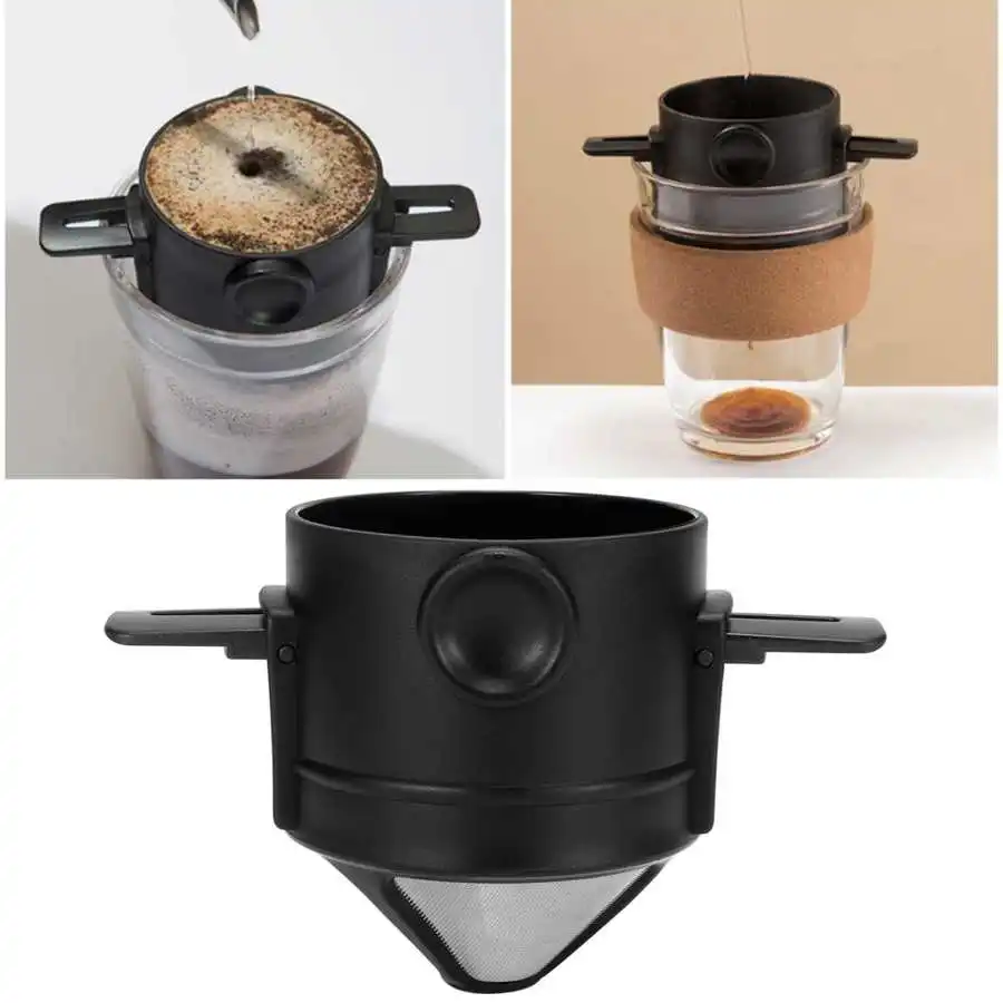 

Portable Reusable Coffee Filter Stainless Steel Drip Coffee Filter Strainer Holder Home Kitchen Coffee Machine Accessories