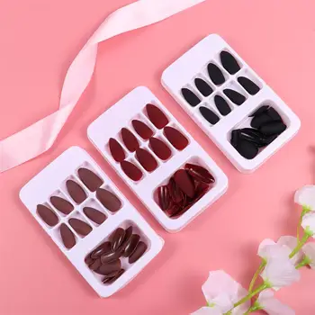 

3 Boxes 72pcs Fake Nail Stickers Short Nail Decals Short Manicure Tool Nail Patches Decals Fake Nail Tips For Ladies Women