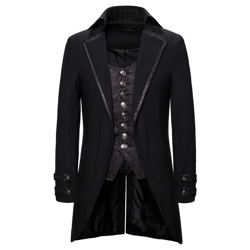 Новая мода мужской черный тонкий Длинный блейзер Повседневный джентльмен вечернее платье для мужчин осень зима S-2XL - Цвет: Black Coats