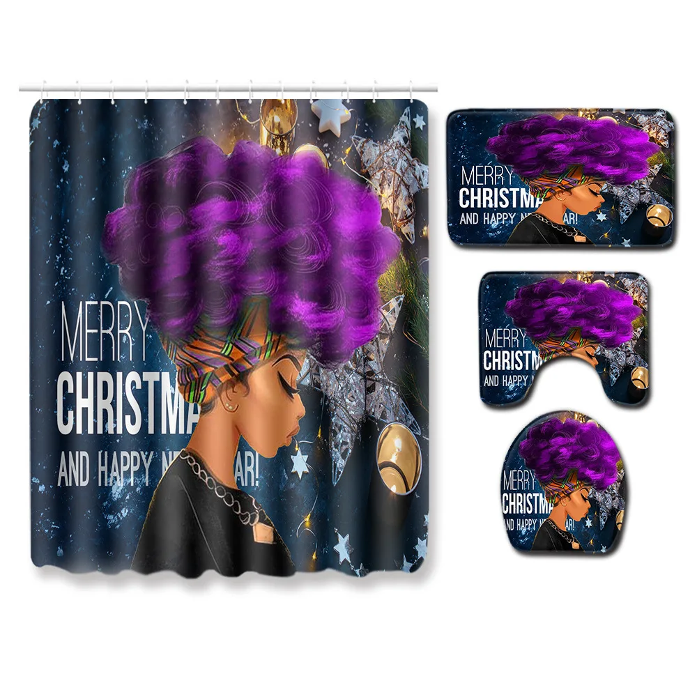 Zeegle Merry Christmas коврик для ванной коврик прямоугольной формы для ванной комнаты водонепроницаемый туалетный душ занавеска крышка унитаза пол в туалете ковер