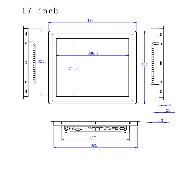 Embedded Wall-Mounted Industrial All-In-One PC, 17-21.5 Inch, Core i3-3217U, Capacitive Touch Screen Description Image.This Product Can Be Found With The Tag Names Barebone Mini PC, Computer Office, Embedded wallmounted industrial