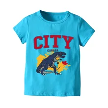 Г., летняя футболка с короткими рукавами в европейском и американском стиле для мальчиков темно-синий топ с короткими рукавами и рисунком динозавра, футболка с героями мультфильмов для больших мальчиков KID'S Jac