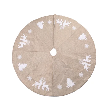 

Christmas Tree Skirt 48 Inch Tree Skirts White Snowflake Christmas Tree Elk Christmas Decorations Indoor Outdoor