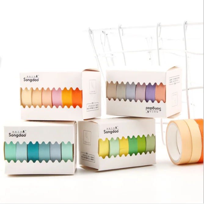 

Tape washi tape masking tape stationery stickers scrapbooking decorative notebook diary Journal girl school Pure color warm