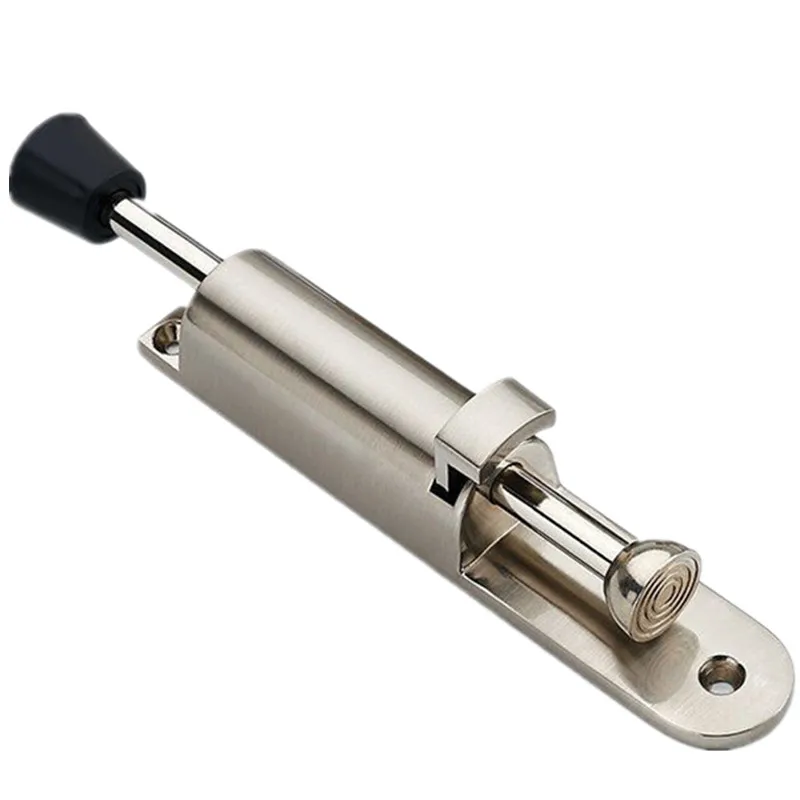 Stainless Steel Telescopic Door Stopper Silver Spring Loaded Step On