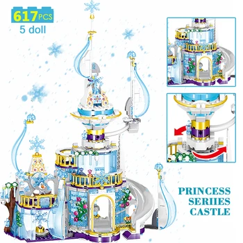 

Princess Snow Queen Ice Castle Snow Figures Compatible with Building Blocks Toy Friends Bricks Toys for Children