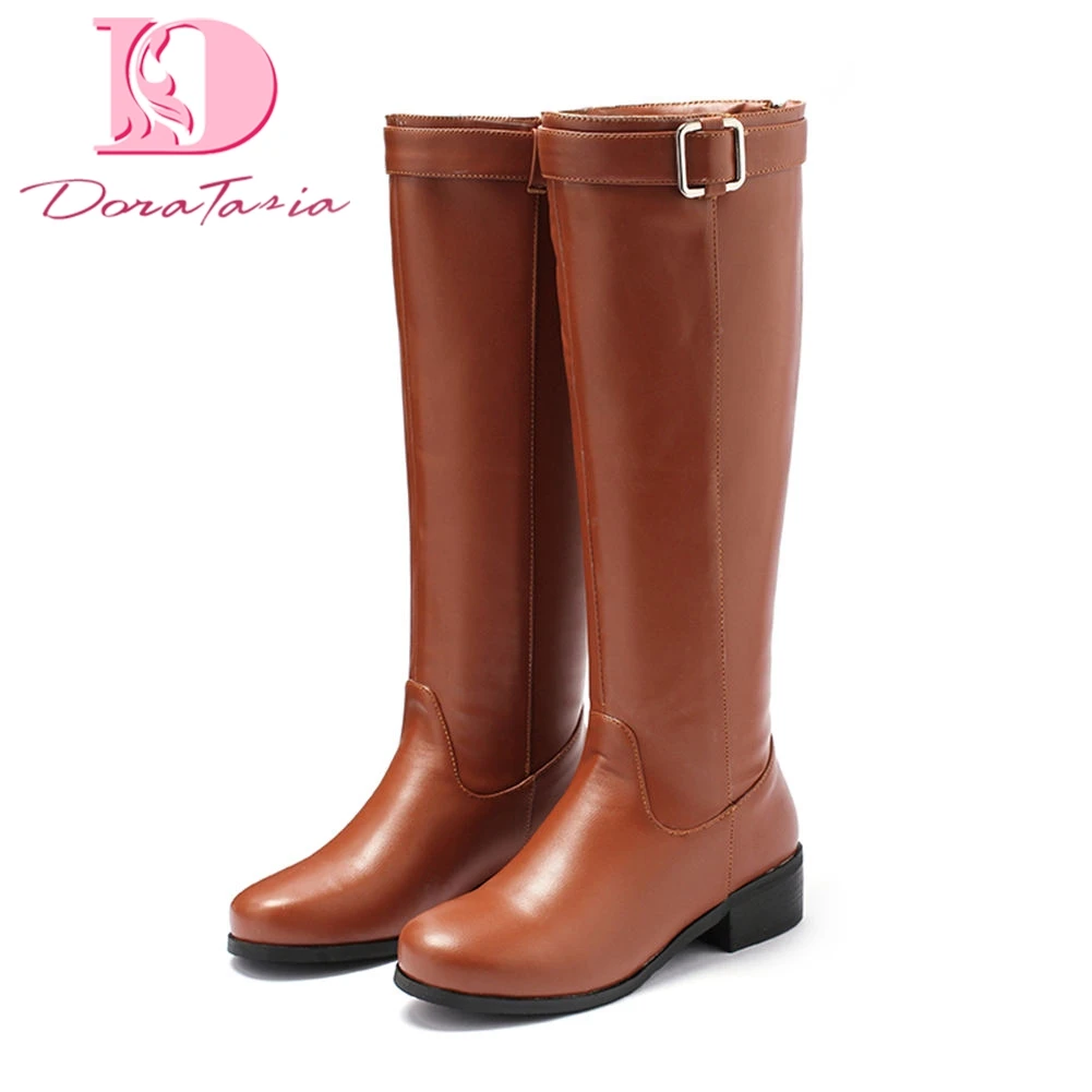 

Doratasia Large Size 46 Fashion Chunky Heel Riding Boots Shoes Women Boots Female New Top Quality Winter Knee High Boots Woman