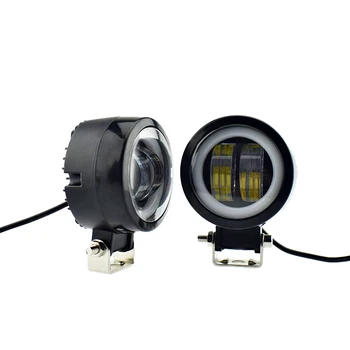 

motorcycles work lights 12v 20w led motorbike fog lamp round square angel eye lights headlamp moto auxiliary lights spotlights