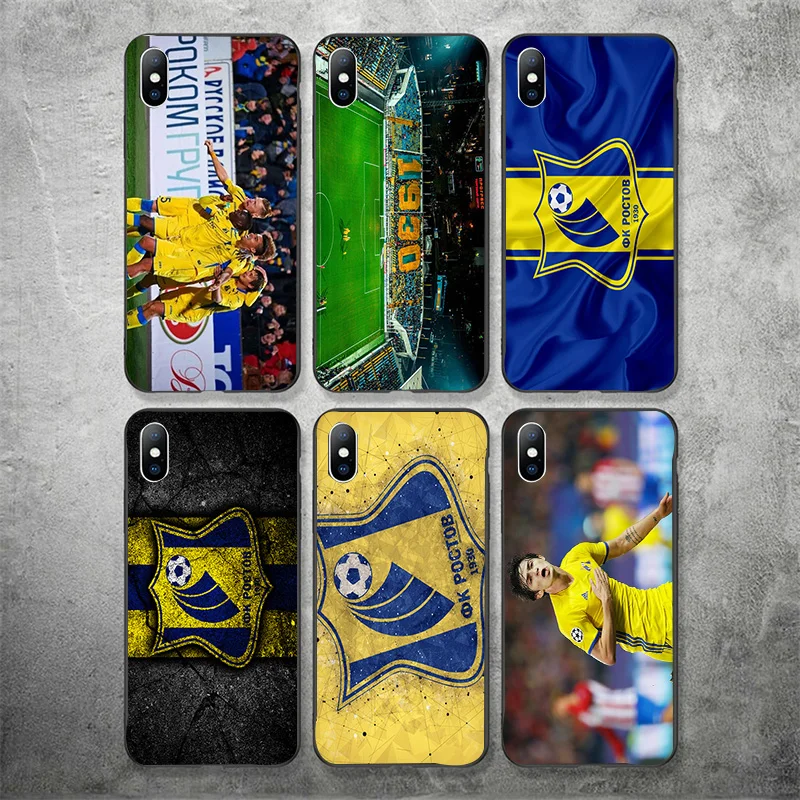 Чехол для телефона Shomurodov чехол для iphone DIY для Rostov FC чехол черный мягкий TPU для iphone 11Pro X XR XS MAX 7 8 7plus 6 6S 5S SE 5