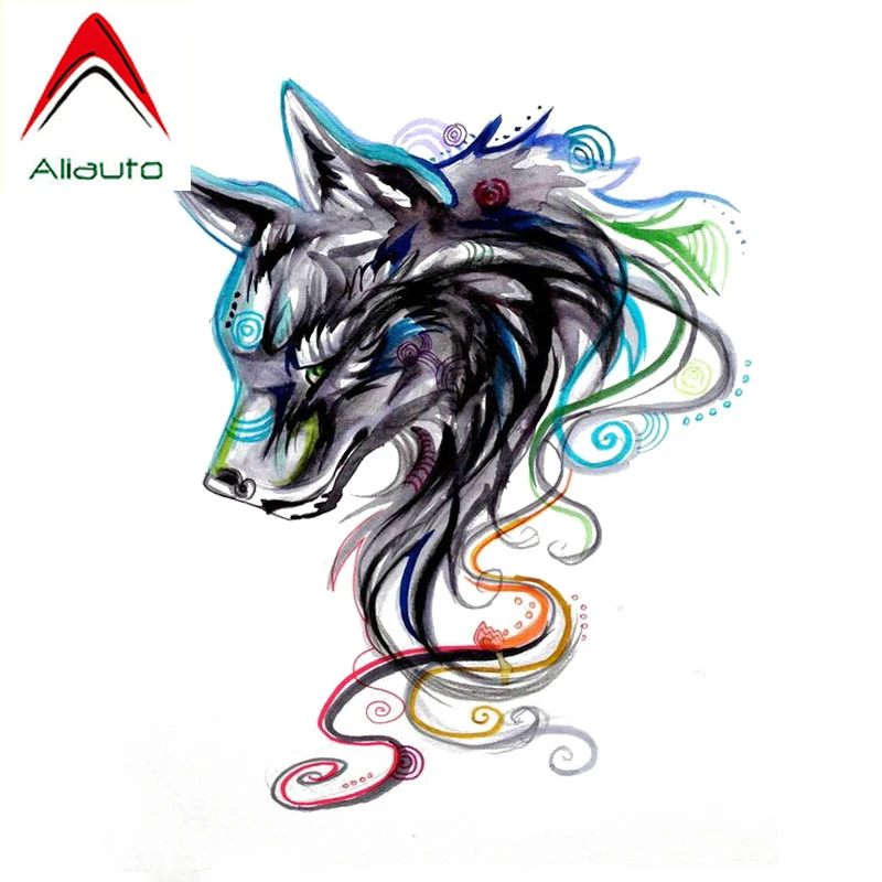 Aliauto Funny Painted Tribal Wolf Car Stickers Pvc Decal For Renault
