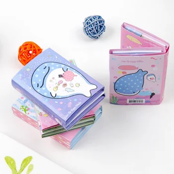 

School Supplies Notepads Mini Notebook Kawaii Whale Fish 6 Folding Memo Pad Sticky Notes Paper Craft Bookmark Stationery Office