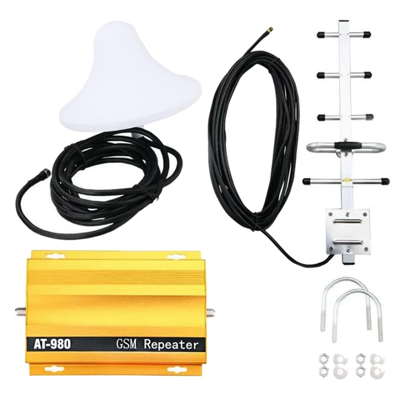

At980 Mobile Phone Signal Booster Cell Phone 2G Gsm900Mhz Signal Repeater For Home Amplifier Complete Set(Eu Plug)