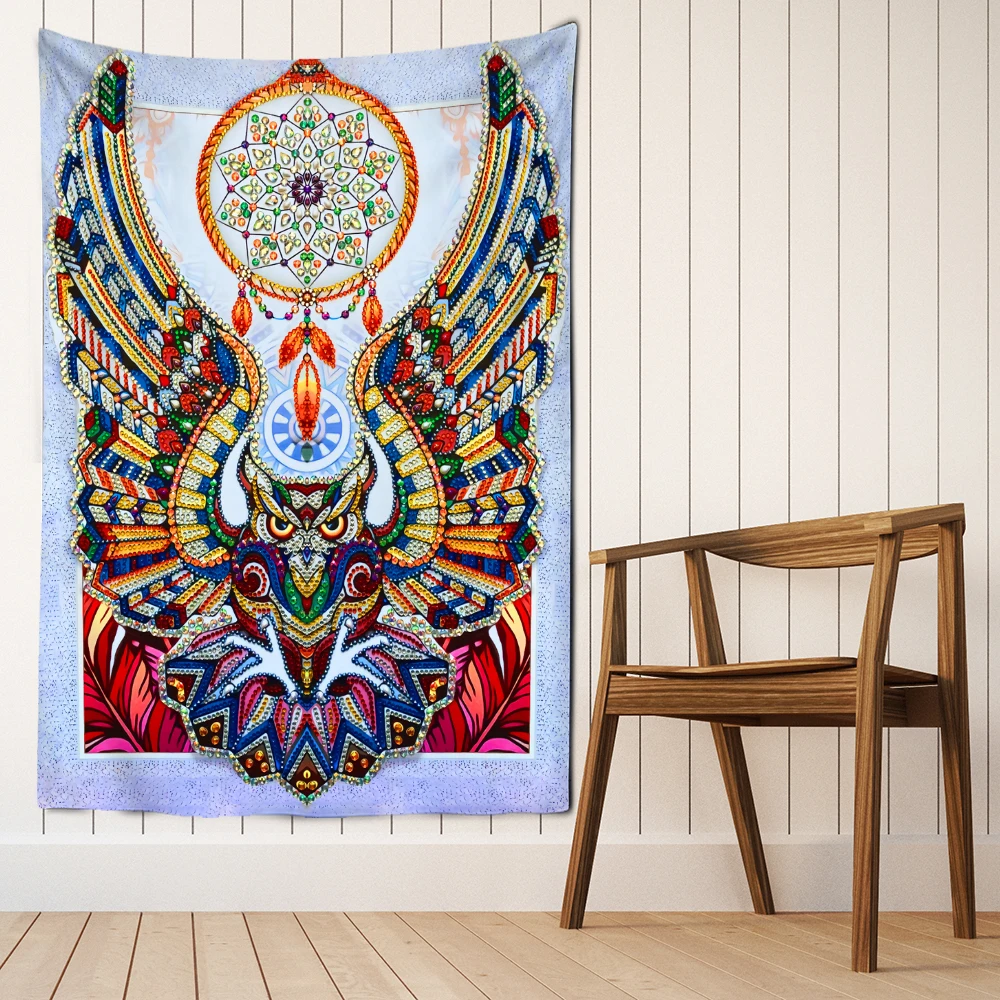 Tapestry Decorations Owl Windbell Wall Hanging