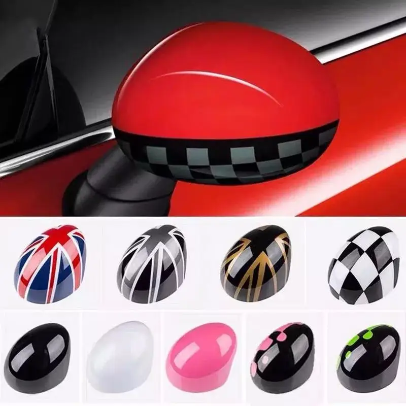 2pcs Door Rear View Mirror Covers Stickers Car-styling For Mini Cooper S Clubman Countryman Paceman R55 R56 R57 R58 R59 R60 R61