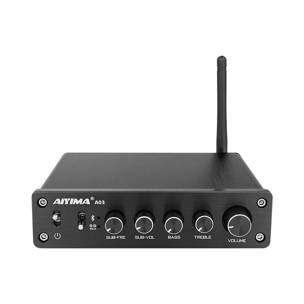 AIYIMA TPA3116 Bluetooth 2,1 канальный усилитель HIFI усилитель звука аудио сабвуфер усилитель цифровой 50 Вт* 2+ 100 Вт - Цвет: Black