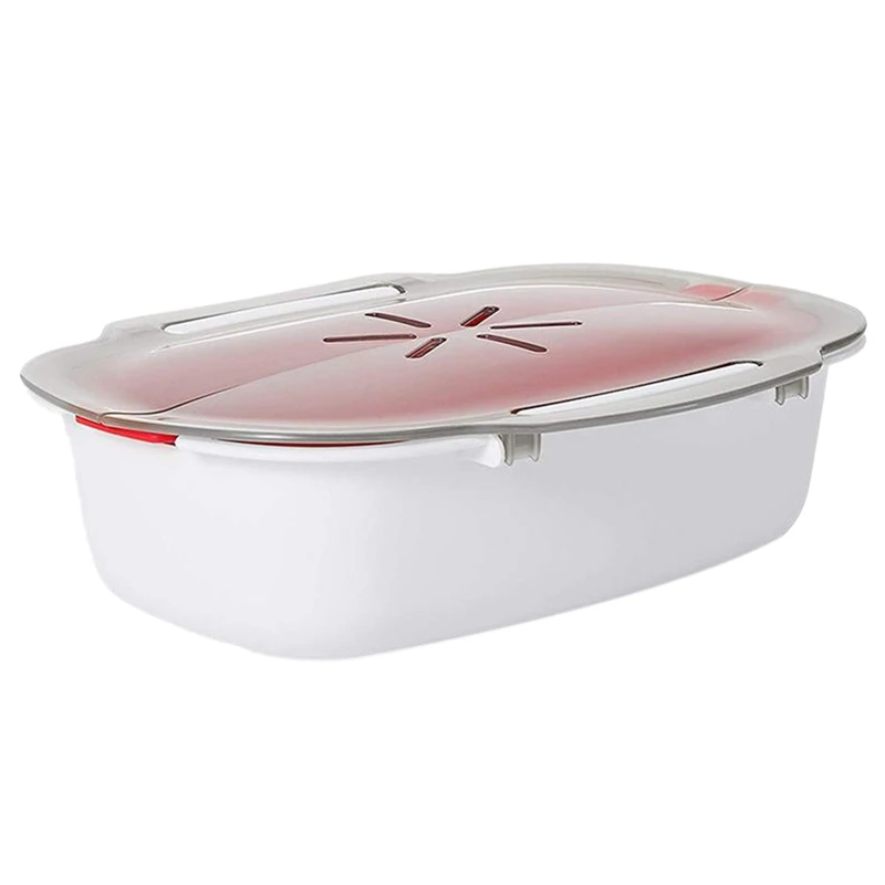 Microwave Steamer Basket Safe Non-Toxic Fish Food Microwave Oven Steamer Steaming Dish Kitchen Supplies New
