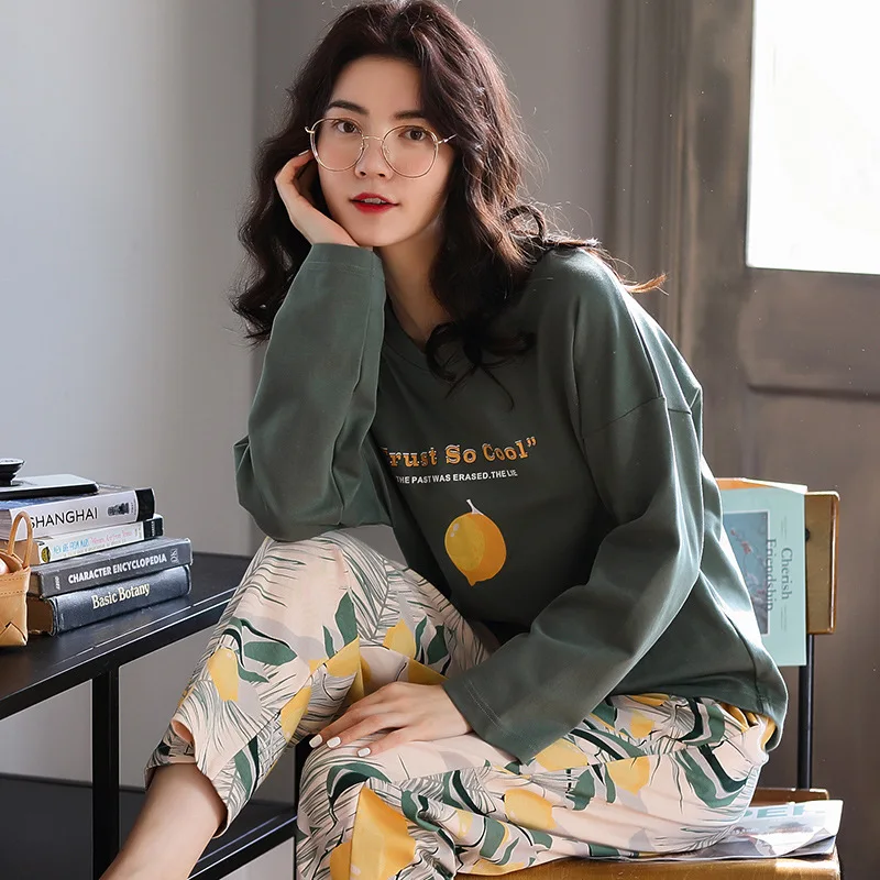 

C22138 Yali Position 2020 Spring 6535 Fabric WOMEN'S Long Sleeve Pajamas Homewear Set