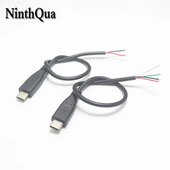 

1pcs DIY USB Type C Welding Type Male Plug 2A 2.0 Connector with 2P / 4P Cable for OD3.5mm Wire Black
