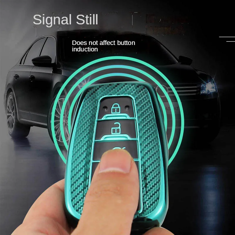 Supporto della cassa della copertura chiave a distanza dell'automobile di TPU della fibra del carbonio per Toyota CHR Prado Prius Camry Corolla RAV4 2021 2017 2018 2019 2020 Auto - H1b913f128934410fbb086bfbf5bd1097J