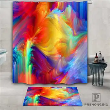 

Custom colorful background (1 Waterproof Shower Curtain Doormat Home Bath Bathroom Polyester Fabric Multi Sizes#2019-01-12-174