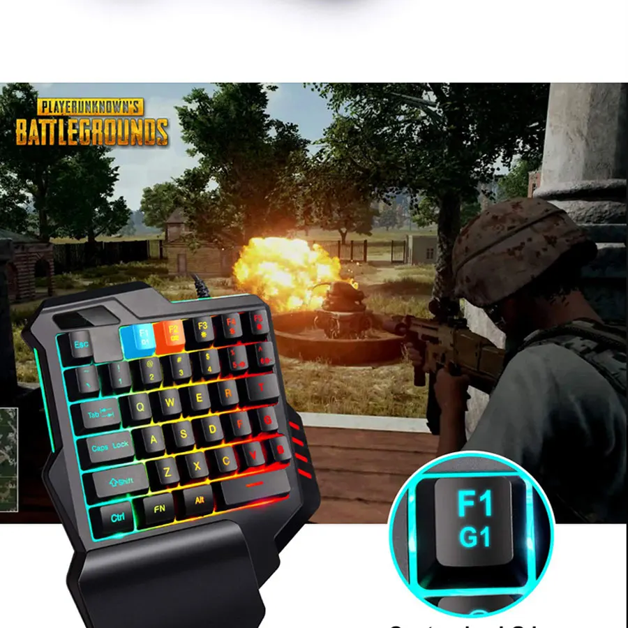 USB Wired Gaming Keypad with LED Backlight 35 Keys sades Wide Hand Rest One-handed Membrane RGB gaming Keyboard for LOL/PUBG/CF best office keyboard