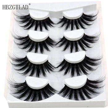 100% 수제 속눈썹 연장 인조 속눈썹, 볼륨 속눈썹, 천연 밍크 속눈썹, 25mm 속눈썹, 4 쌍 3D 속눈썹, 2020 신제품