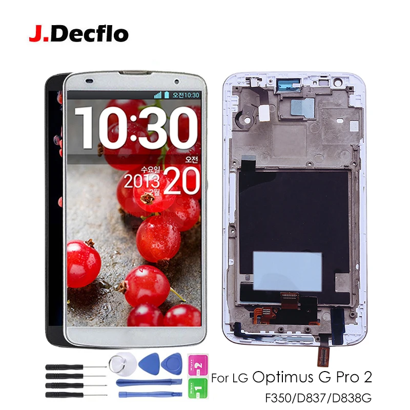 5.9'' LCD For LG Optimus G Pro 2 F350 D837 D838 LCD Display Touch Screen With/No Frame Digitizer Full Assembly Free Tools
5.9'' LCD For LG Optimus G Pro 2 F350 D837 D838 LCD Display Touch Screen With/No Frame Digitizer Full Assembly Free Tools