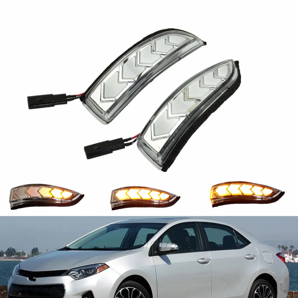 

2PCS Dynamic Turn Signal Side Indicator Blinker Sequential Light For Toyota Camry Corolla Altis Vios Yaris Prius C Venza Avalon
