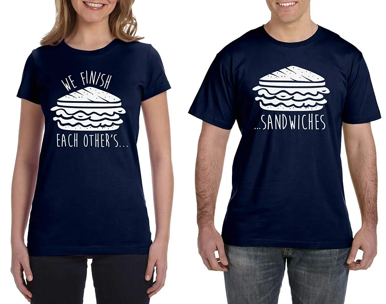FGHFG We Finish Each Other's Sandwiches Men's & Women's Matching Couples TFGHFG Shirt Set |