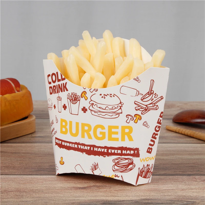 100PCS Kraft Paper Bag French Fries Hamburger Wax Paper Food Cookie Bread  Snacks Baking Takeaway Bags Cake Boxes Packaging - AliExpress