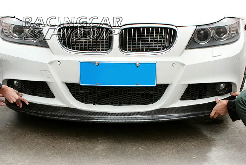 AK Style Real Carbon Fiber Front Lip Spoiler For Bmw 3-Series E90 E91 LCI M Tech MSport Bumper
