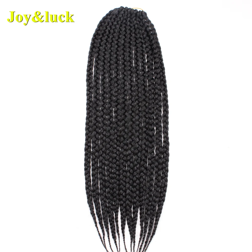 black Joy&luck, 12 дюймов, коробка, косички, черный цвет, синтетические косички, волосы на крючках, наращивание волос - Цвет: black