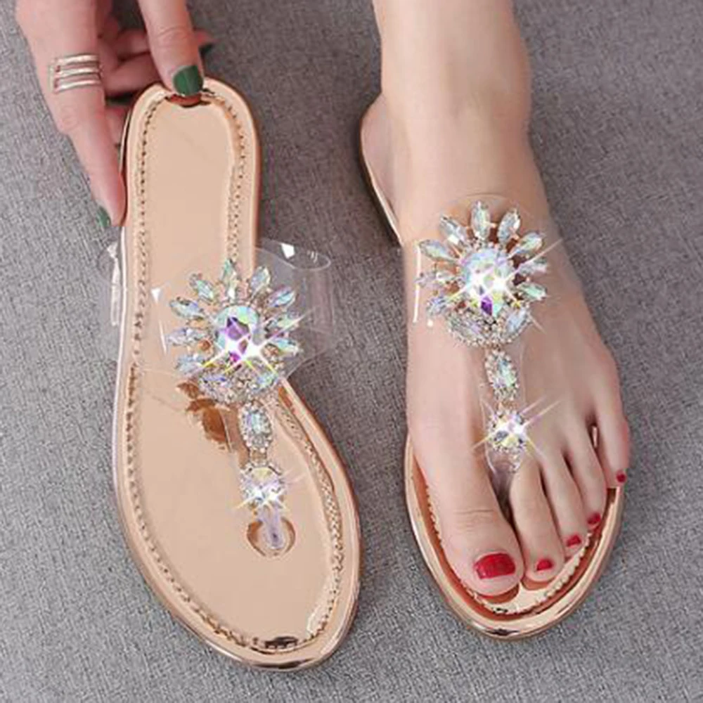 bling slip on sandals