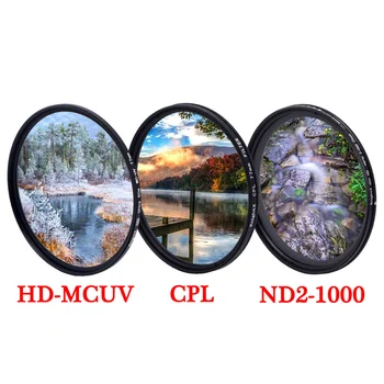 

KnightX MCUV UV CPL ND variable polarizer Lens Filter 49 52 55 58 62 67 72 77 mm For canon nikon d70 d80 eos 500d 18-200 d600